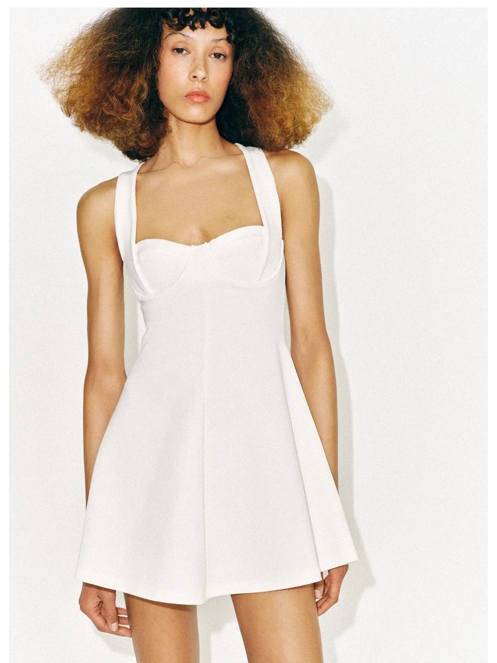 NWT Zara White Sleeveless Bustier Mini Dress
